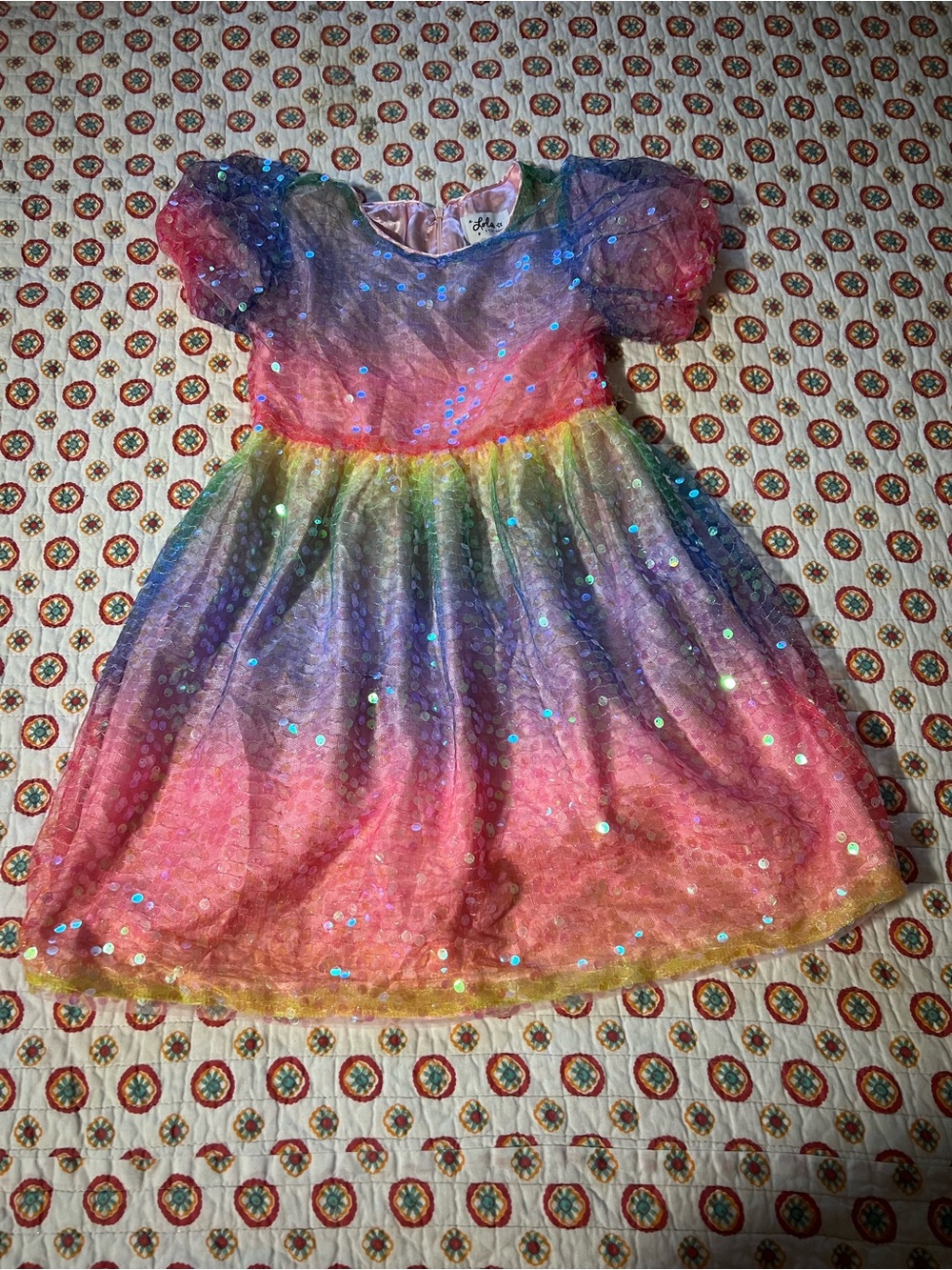 Lola & The Boys Rainbow Sequins Dress size 8